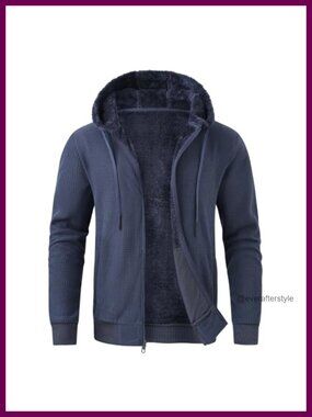Men's Full Zip Fleece Sherpa Lined Hoodie Warm Winter Jacket